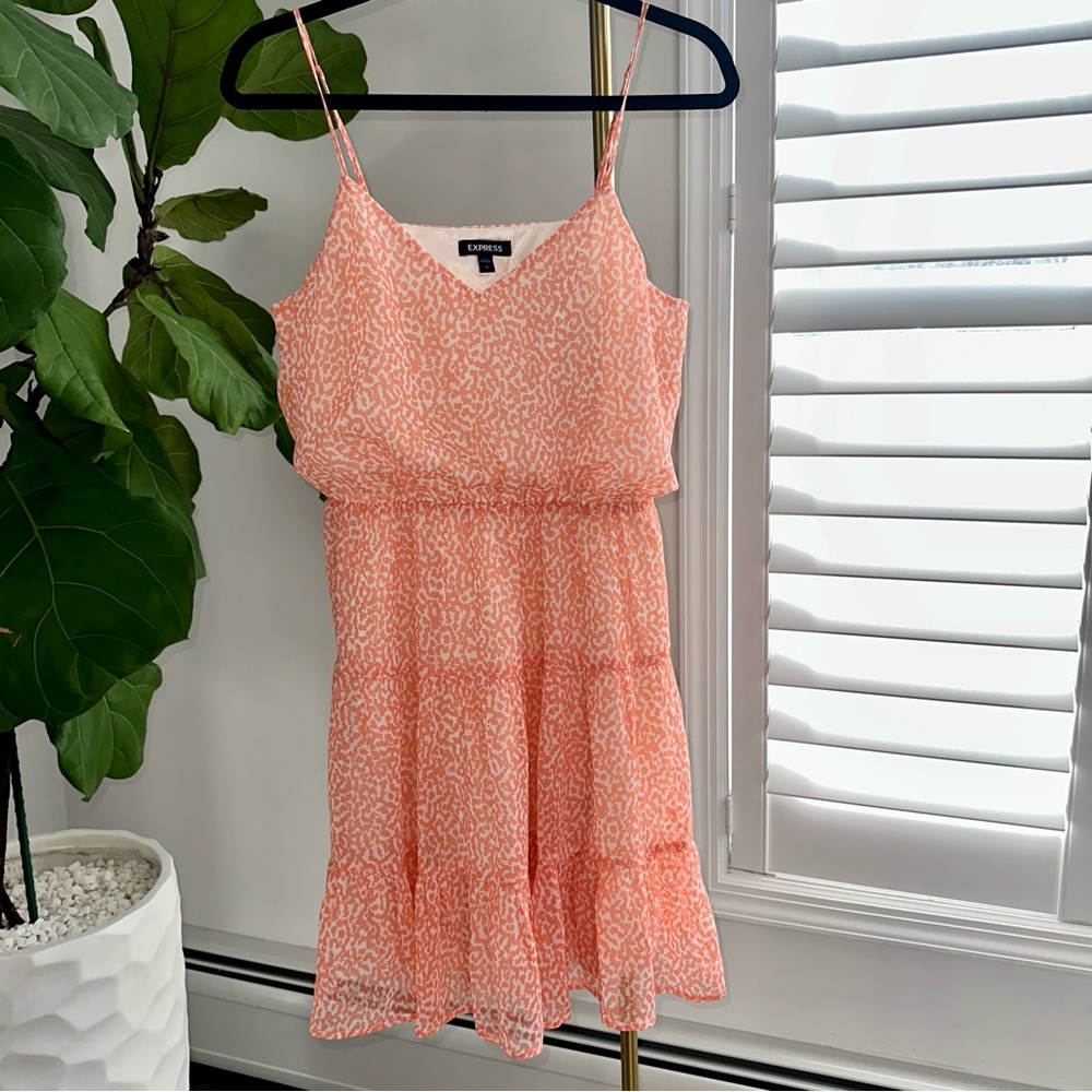Express Summer Spaghetti Strap Dress Size Medium Orange Coral